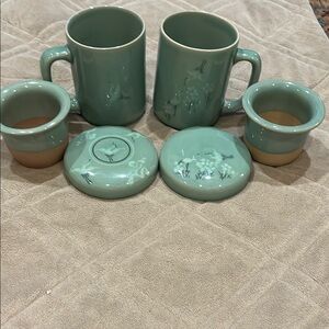 Celadon Crane tea sets (2)